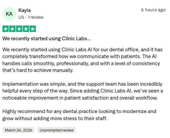 Trustpilot review — Kayla