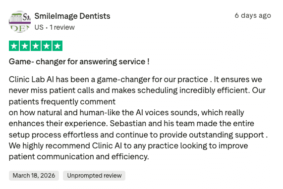 Trustpilot review — SmileImage Dentists